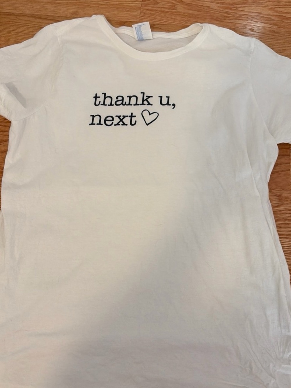 Amazon White 'thank u, next' Heart Graphic Tee
